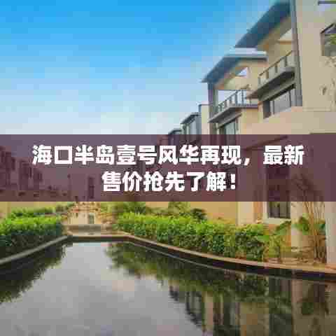 海口半岛壹号风华再现，最新售价抢先了解！
