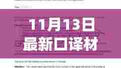11月13日最新口译材料深度解读与洞察揭秘