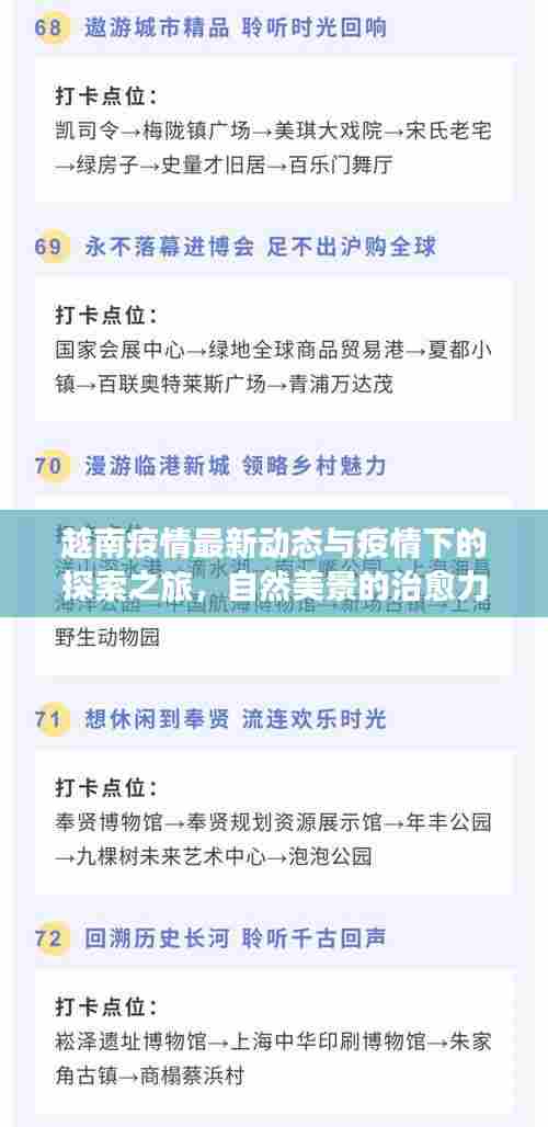 越南疫情最新动态与疫情下的探索之旅,自然美景的治愈力量与别样旅行体验