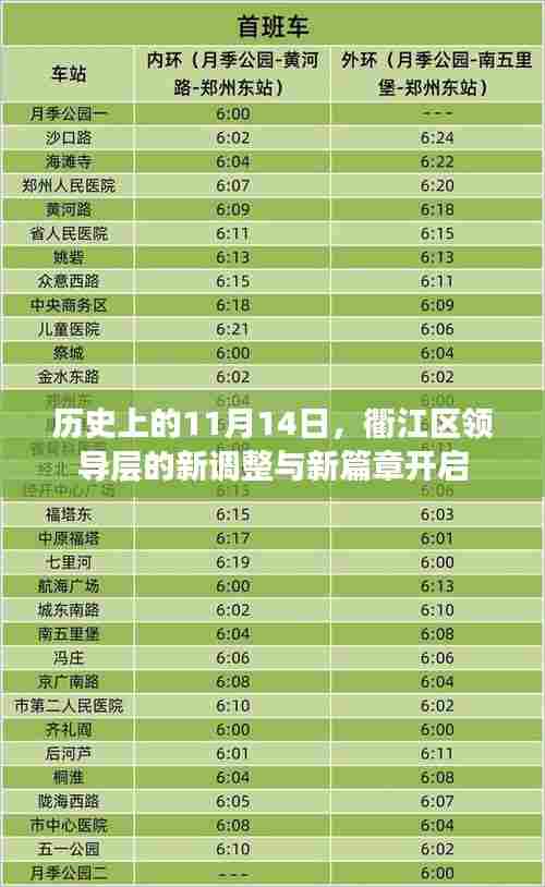历史上的11月14日，衢江区领导层的新调整与新篇章开启