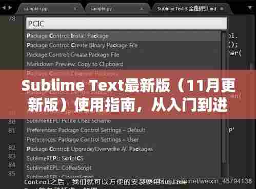 Sublime Text最新版(11月更新版)使用指南,从入门到进阶的技能提升全攻略
