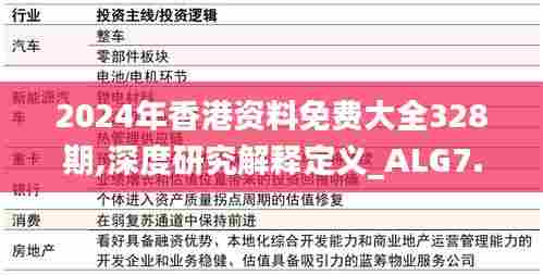 2024年香港资料免费大全328期,深度研究解释定义_ALG7.62