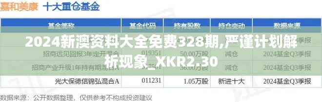 2024新澳资料大全免费328期,严谨计划解析现象_XKR2.30