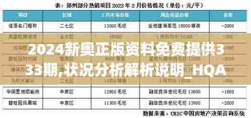 2024新奥正版资料免费提供333期,状况分析解析说明_HQA1.13