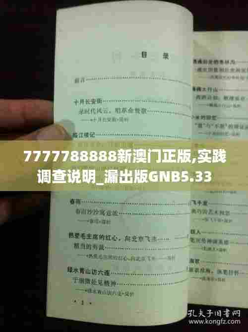 7777788888新澳门正版,实践调查说明_漏出版GNB5.33