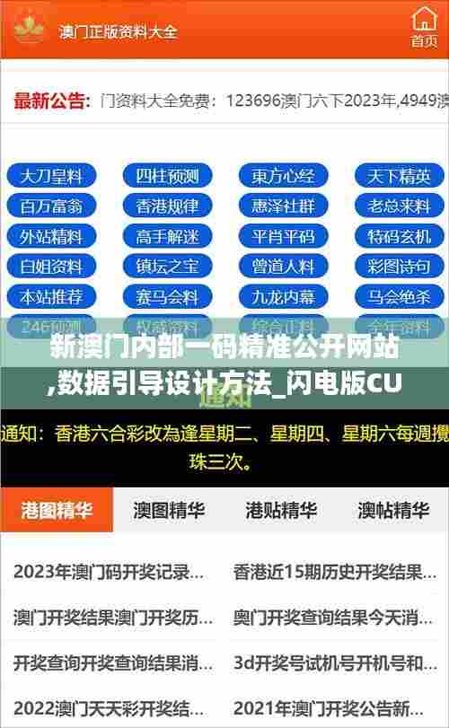 新澳门内部一码精准公开网站,数据引导设计方法_闪电版CUV5.13