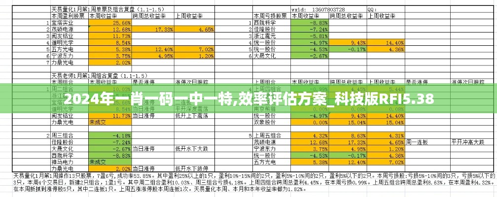 2024年一肖一码一中一特,效率评估方案_科技版RFI5.38