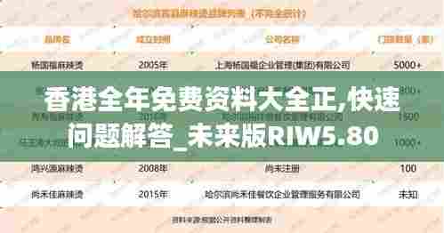 香港全年免费资料大全正,快速问题解答_未来版RIW5.80