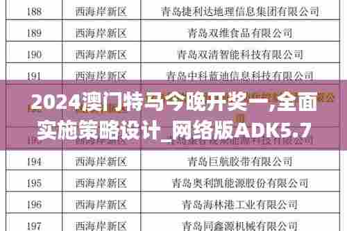 2024澳门特马今晚开奖一,全面实施策略设计_网络版ADK5.76