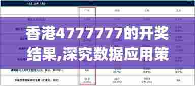 香港4777777的开奖结果,深究数据应用策略_酷炫版DAS5.91