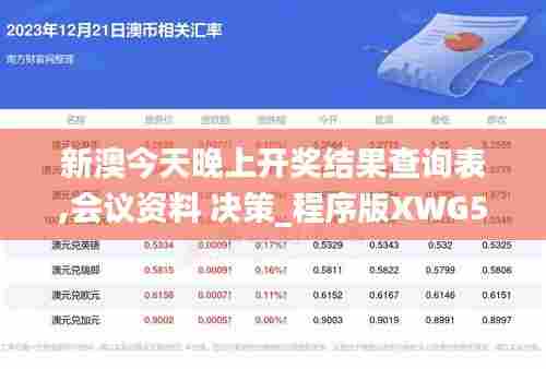 新澳今天晚上开奖结果查询表,会议资料 决策_程序版XWG5.44