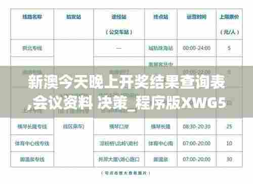 新澳今天晚上开奖结果查询表,会议资料 决策_程序版XWG5.44