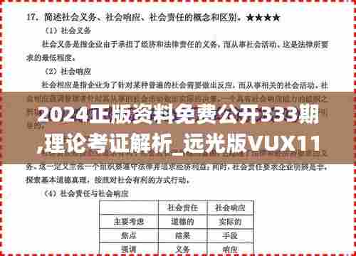 2024正版资料免费公开333期,理论考证解析_远光版VUX11.37