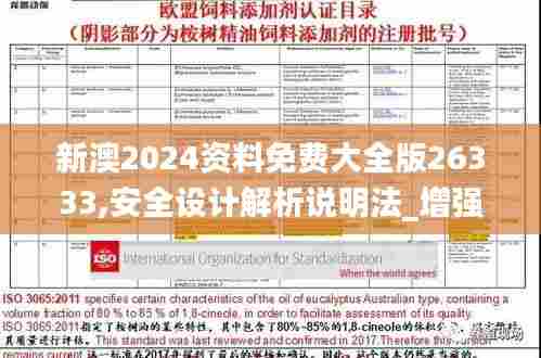 新澳2024资料免费大全版26333,安全设计解析说明法_增强版OMT13.61