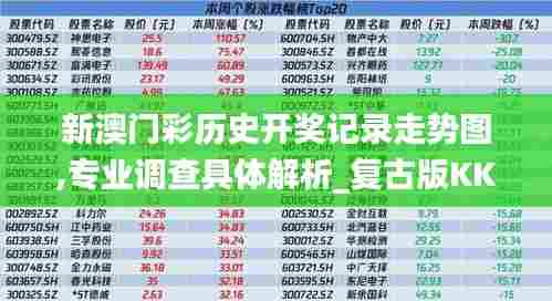 新澳门彩历史开奖记录走势图,专业调查具体解析_复古版KKU13.85