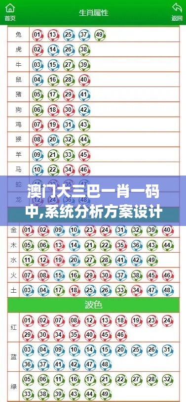 澳门大三巴一肖一码中,系统分析方案设计_专属版FQV13.55