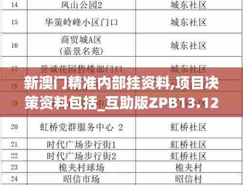 新澳门精准内部挂资料,项目决策资料包括_互助版ZPB13.12