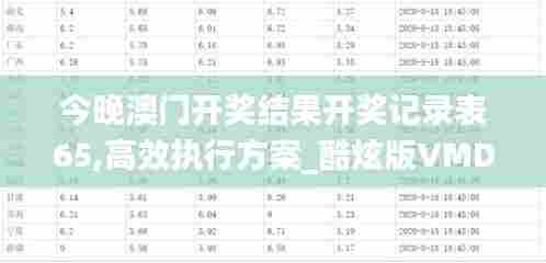 今晚澳门开奖结果开奖记录表65,高效执行方案_酷炫版VMD13.77