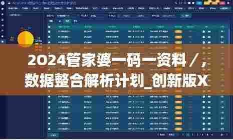 2O24管家婆一码一资料/,数据整合解析计划_创新版XET13.88