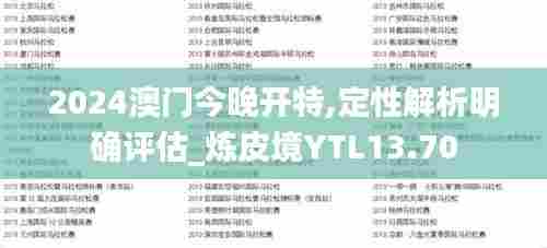 2024澳门今晚开特,定性解析明确评估_炼皮境YTL13.70