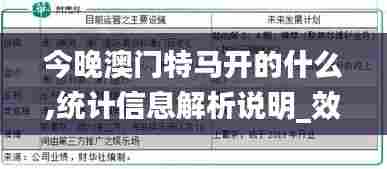 今晚澳门特马开的什么,统计信息解析说明_效率版CXD7.96