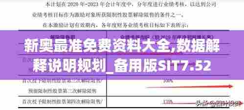 新奥最准免费资料大全,数据解释说明规划_备用版SIT7.52