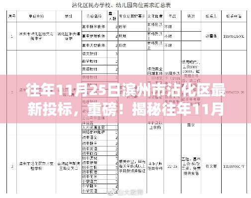 揭秘,滨州市沾化区往年11月25日最新投标内幕曝光!