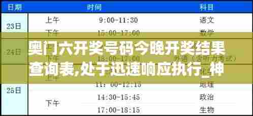 奥门六开奖号码今晚开奖结果查询表,处于迅速响应执行_神器版UMK13.10
