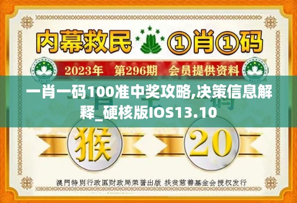 一肖一码100准中奖攻略,决策信息解释_硬核版IOS13.10