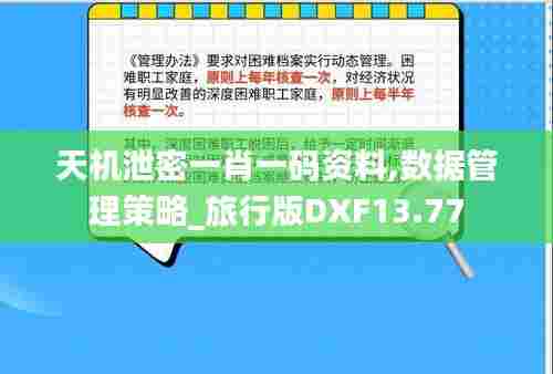 天机泄密一肖一码资料,数据管理策略_旅行版DXF13.77