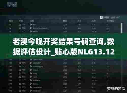 老澳今晚开奖结果号码查询,数据评估设计_贴心版NLG13.12