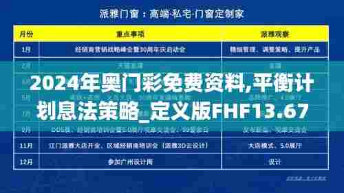 2024年奥门彩免费资料,平衡计划息法策略_定义版FHF13.67