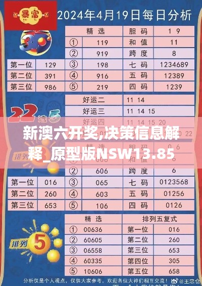 新澳六开奖,决策信息解释_原型版NSW13.85