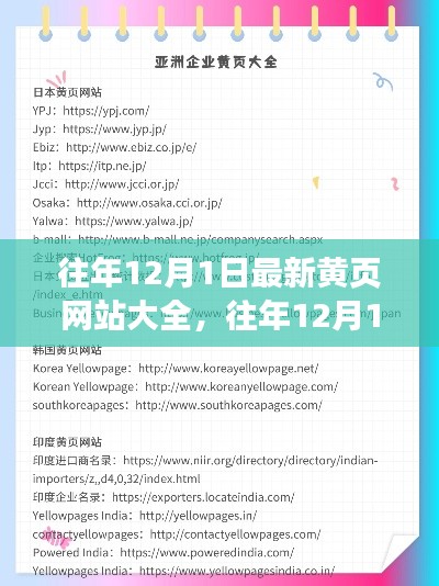 往年12月1日最新黄页网站大全,往年12月1日最新黄页网站大全,全面评测与介绍