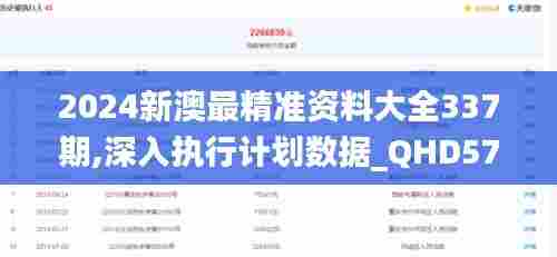 2024新澳最精准资料大全337期,深入执行计划数据_QHD57.722-2