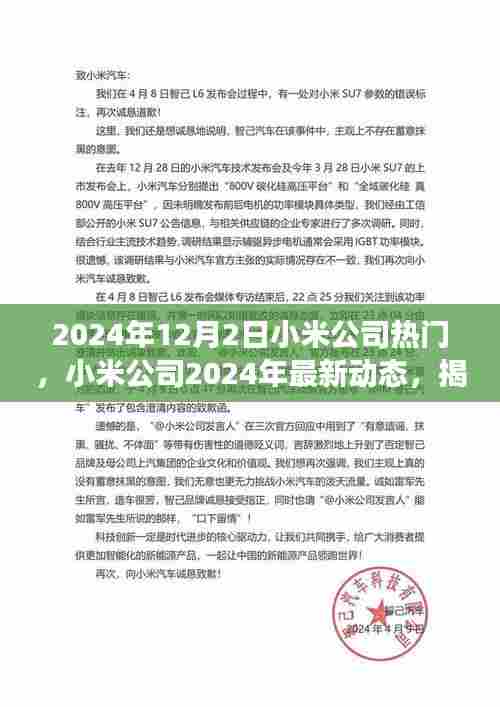 小米公司揭秘热门新品背后的故事与未来趋势,最新动态展望2024年未来展望(独家报道)