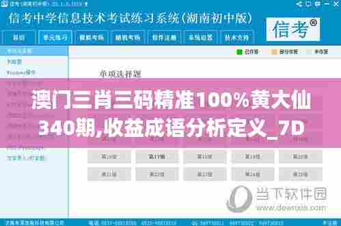 澳门三肖三码精准100%黄大仙340期,收益成语分析定义_7DM88.433-7