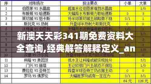 新澳天天彩341期免费资料大全查询,经典解答解释定义_android3.414