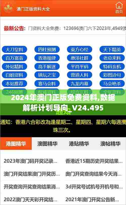 2024年澳门正版免费资料,数据解析计划导向_V24.495