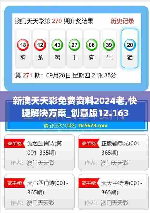 新澳天天彩免费资料2024老,快捷解决方案_创意版12.163