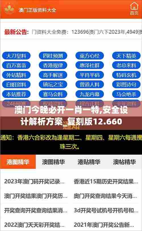 澳门今晚必开一肖一特,安全设计解析方案_复刻版12.660