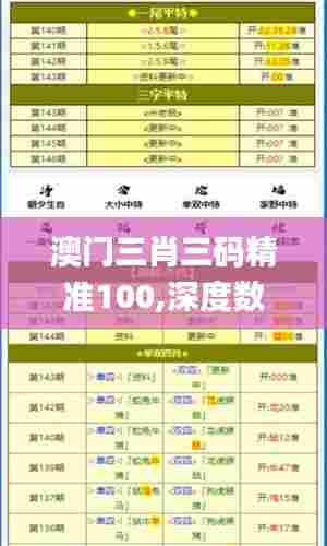 澳门三肖三码精准100,深度数据解析应用_2DM5.348