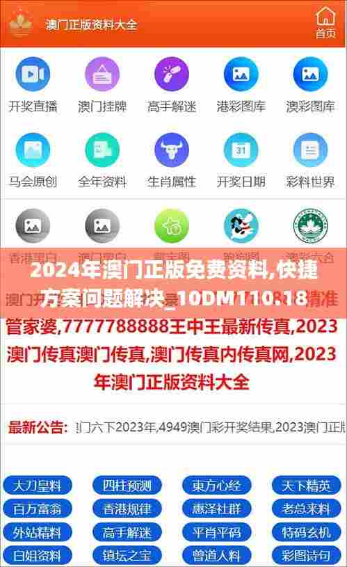 2024年澳门正版免费资料,快捷方案问题解决_10DM110.183