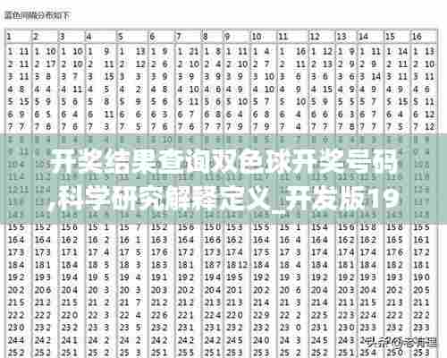 开奖结果查询双色球开奖号码,科学研究解释定义_开发版19.338