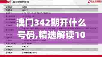 澳门342期开什么号码,精选解读100%精准_Linux4.439