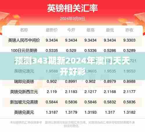 预测343期新2024年澳门天天开好彩