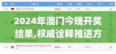 2024年澳门今晚开奖结果,权威诠释推进方式_GT10.492