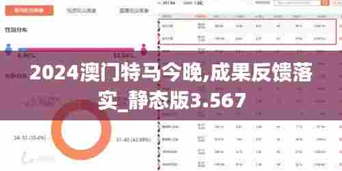 2024澳门特马今晚,成果反馈落实_静态版3.567