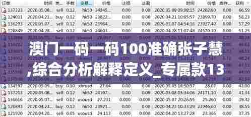 澳门一码一码100准确张子慧,综合分析解释定义_专属款13.787
