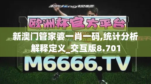 新澳门管家婆一肖一码,统计分析解释定义_交互版8.701